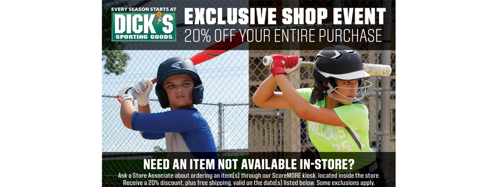 Save 20% at Dick's