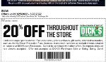 Save 20% off of your entire purchase at Dick's